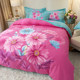 Thickened cotton and flower four-piece set 100 bedding simple autumn and winter grinding S-haired double quilt cover bed sheet 4