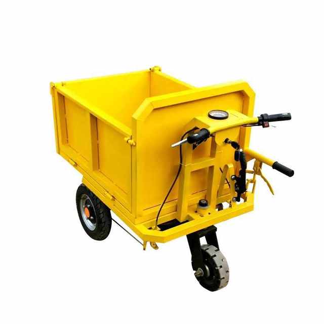 New electric trolley multi-function construction site breeding plant tool flat pallet three-wheel electric hand push gray