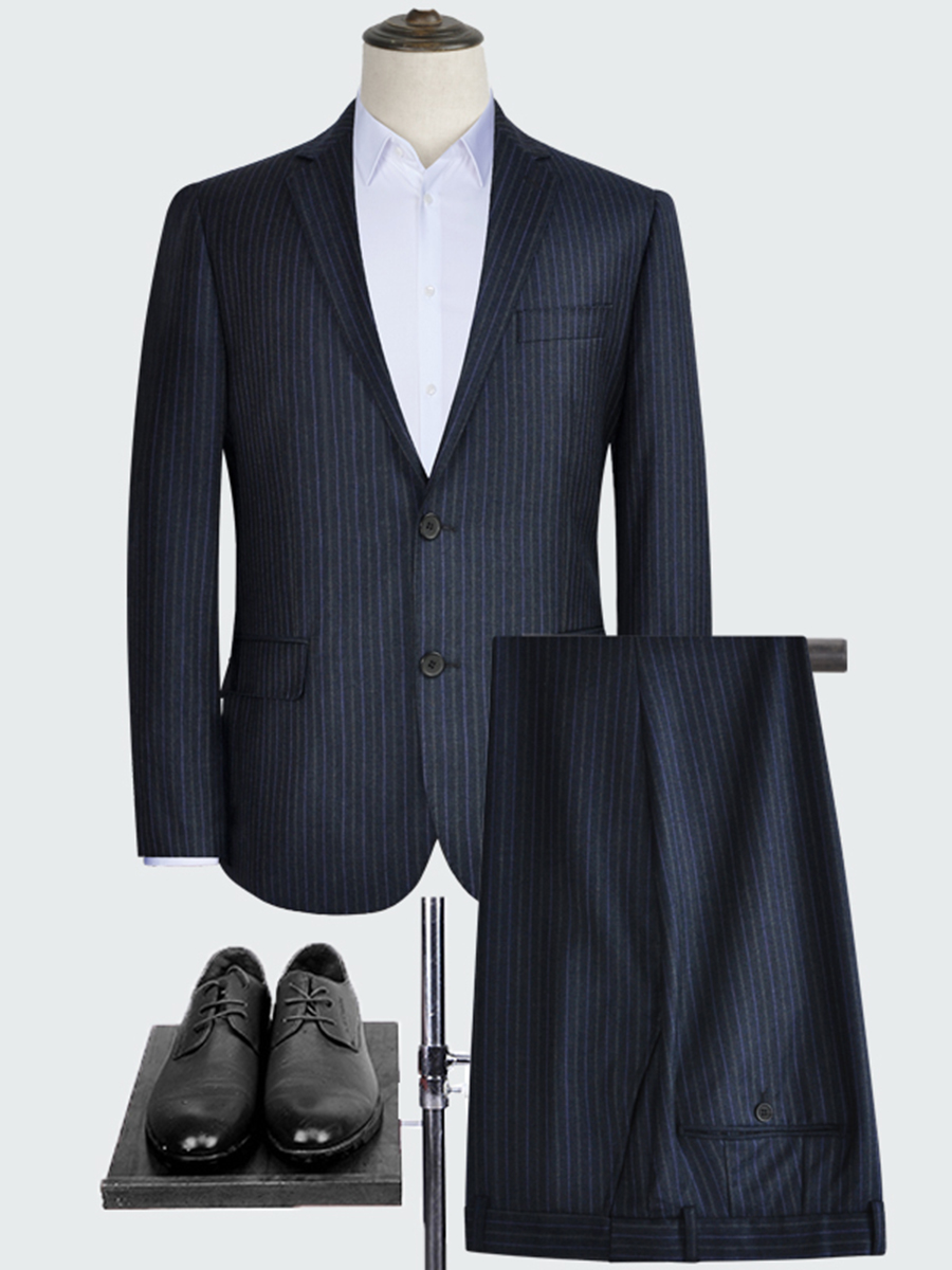96 WOOL PLUS SIZE SUIT FAT MAN SUIT VERTICAL STRIPE PROFESSIONAL WEAR MALE FAT SPRING MODEL A0004