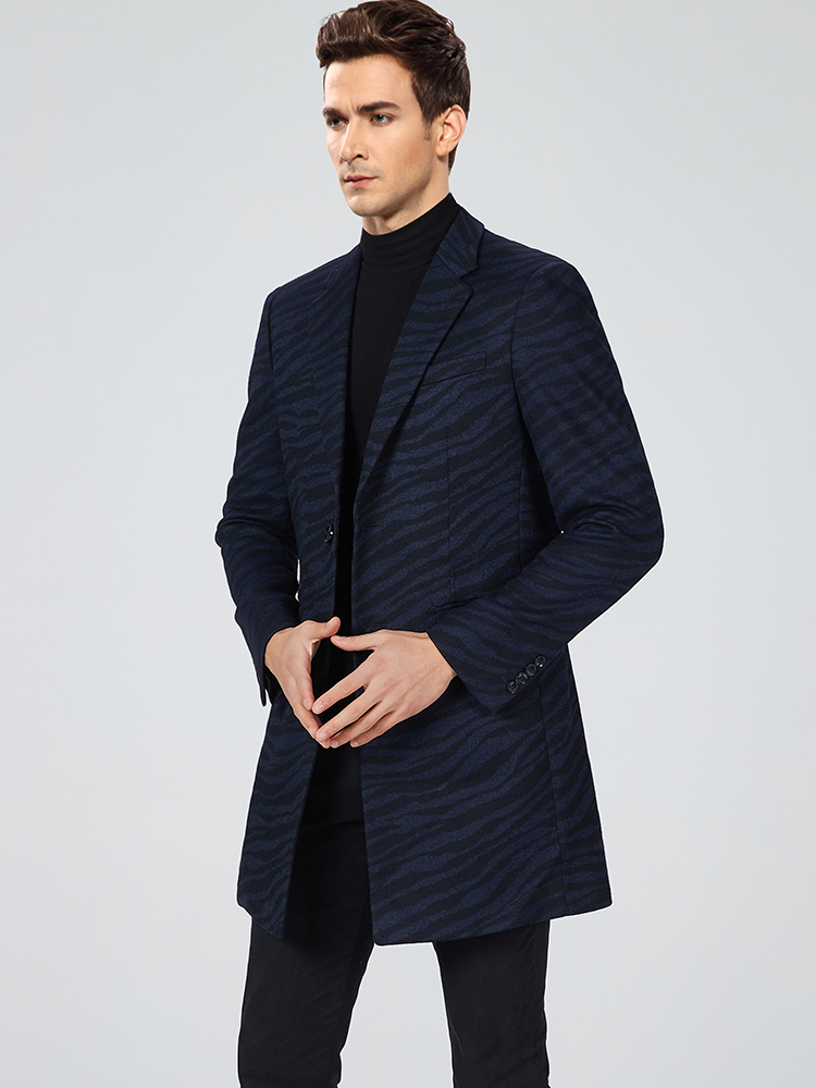 WOOL WOOLEN COAT SUIT COLLAR MIDI TRENCH COAT BUSINESS THICK COAT FASHION MENSWEAR BRAND CUT LABEL 7117