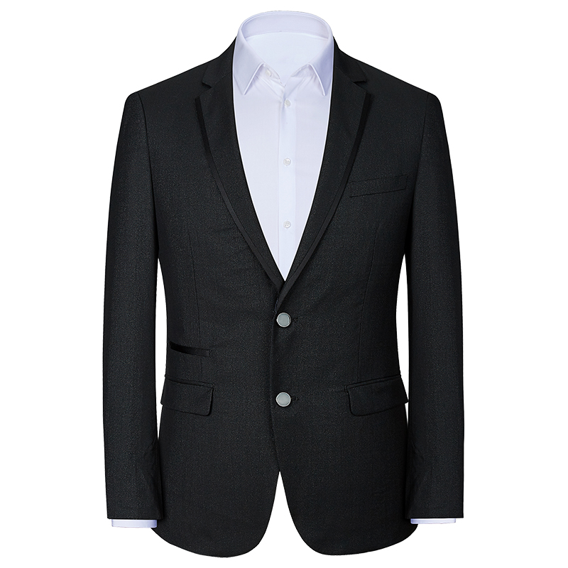 LUOJIA SPRING AND AUTUMN MENS SUIT WOOL MATERIAL BUCKLE SLIM SUIT GROOM BEST MAN GRADUATION ADULT DRESS 1074