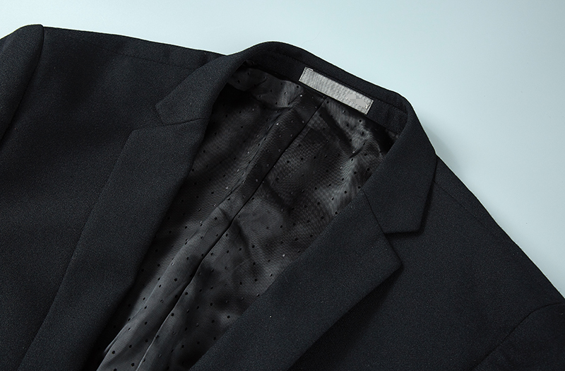 LUO JIAHAN VERSION SLIM ONE-BUTTON BLACK WOOL SUIT MENS PROFESSIONAL WORKWEAR IRON-FREE BRAND CUT TIDE 2675