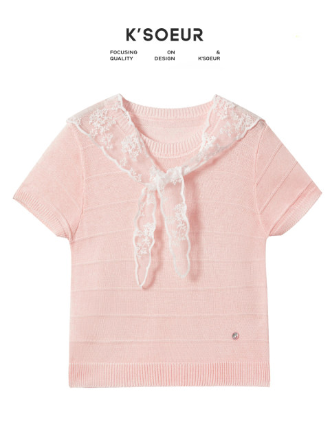 K-sister KSOEUR Gentle and Romantic Three-dimensional Lines Hollow Texture Knitted Sweater