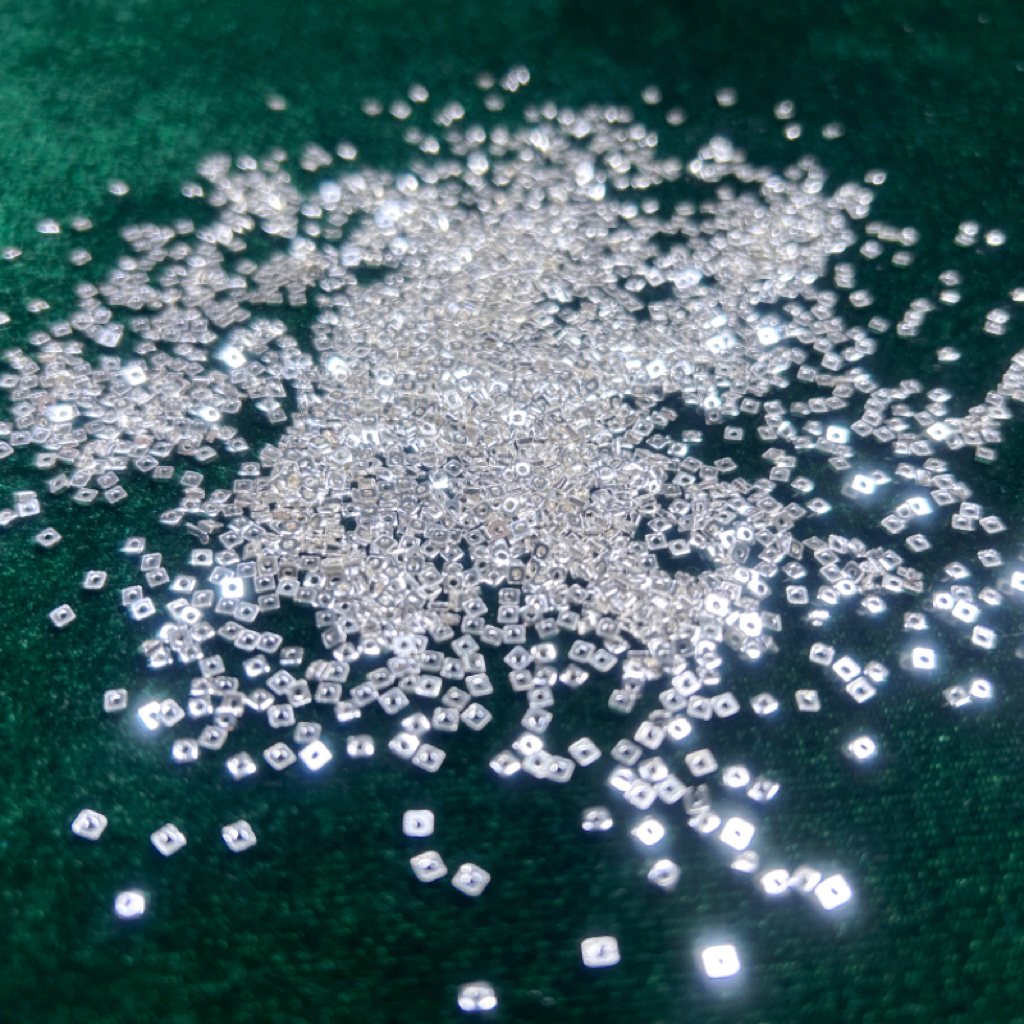 S  MINI CRUSHED SILVER SMALL SQUARE SPACER LOOSE BEADS DIY BRACELET NECKLACE BEADED BRAIDED ROPE JEWELRY ACCESSORIES