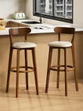 Барные стулья из цельного дерева, домашние высокие стулья, стулья со спинкой, коммерческие барные стулья для кассира, высокие табуреты для стойки регистрации в ресторане, барные стулья