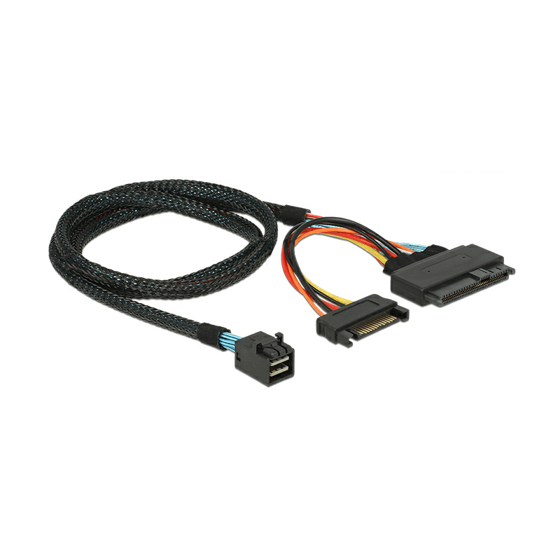 SFF-8643 TO SFF-8639+SATA15P POWER SUPPLY TO NVME U.2 SSD CABLE