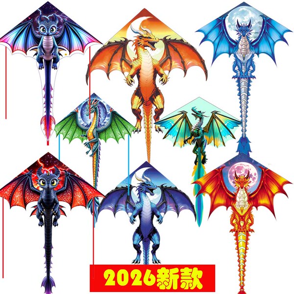 2026新款个性风筝翼龙冰龙火焰龙网红款空中拉风易飞好卖