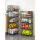 Vegetable basket kitchen storage rack against the wall and floor-to-ceiling multi-layer vegetable and fruit countertop corner storage supplies household push cart