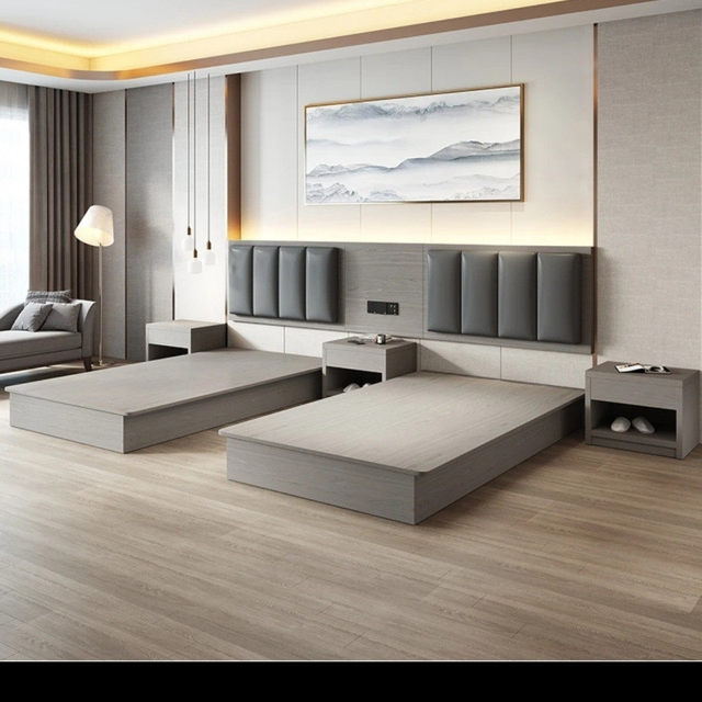 Hotel furniture single room B&B apartment single double bed rental bed style hotel furniture standard room full set