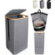 Japanese large-capacity dirty laundry basket side viewable storage folding bamboo fabric laundry basket household cleaning basket