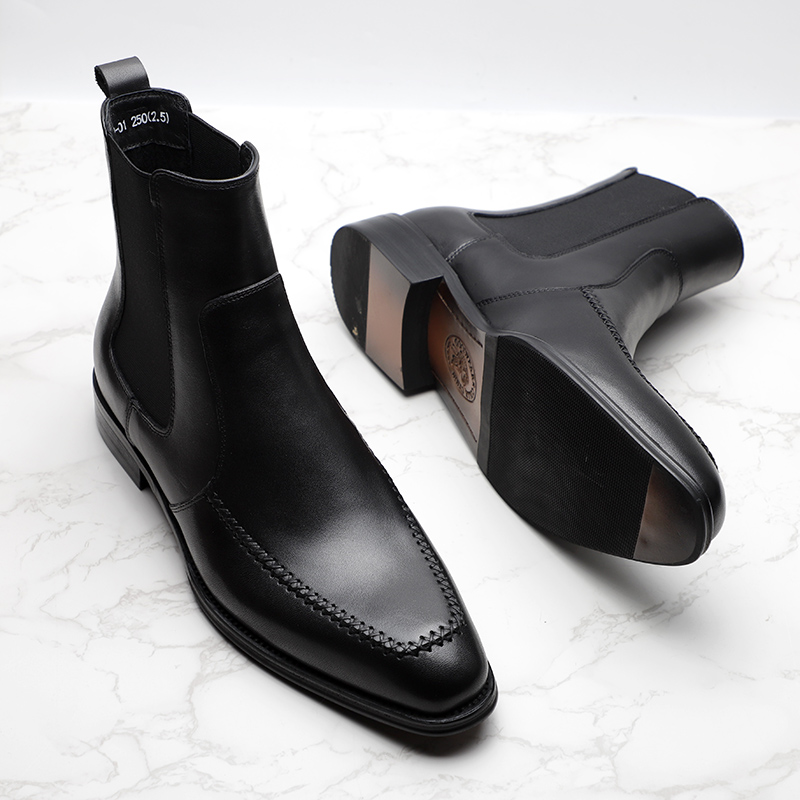 2022 NEW CHELSEA BOOTS MENS YOUNG ENGLAND POINTED TOE LEATHER VINTAGE SLEEVE COWHIDE MARTIN BOOTS MENS SHORT BOOTS