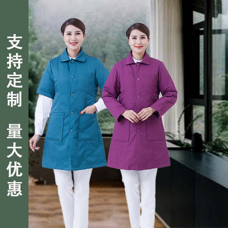 NURSES WEAR COTTON CLOTHES BABY DOLL CLOTHES DOWN JACKETS BLUE LONG-SLEEVED HALF-SLEEVED OVERALLS COLD-PROOF DUTY AND COTTON COATS OUTSIDE IN WINTER