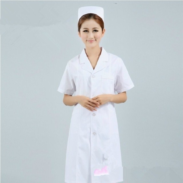나이팅게일 여의사복 보건학교 실험가운 간호사복 반팔 흰색 하복 약국복 흰색 가운