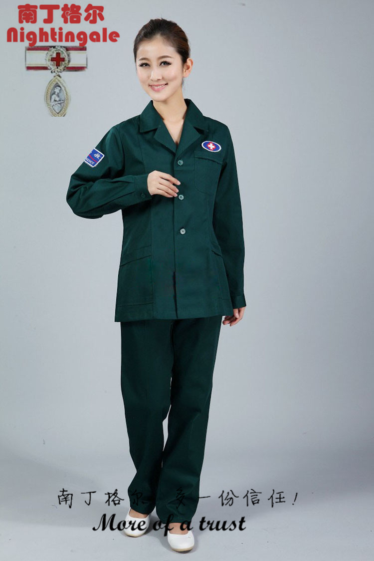 나이팅게일 120 응급복 스플릿 슈트 긴팔 남성 및 여성 겨울 의사 응급복 병원복