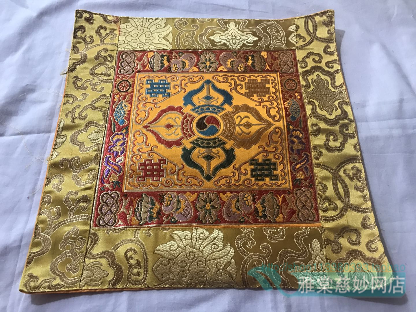 BIG FOUR THE INSTRUMENT CLOTH MAT THE DHARMA MAT THE BELL AND PESTLE MAT THE DRUM MAT THE TIBETAN CLOTH TABLECLOTH THE TANTRIC ETHNIC STYLE TABLE MAT