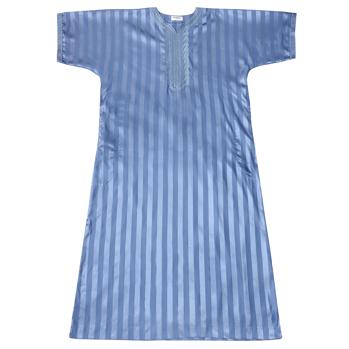 MIDDLE EAST ARAB DUBAI HUI ETHNIC COSTUME STRIPED MIDDLE SLEEVE EMBROIDERY MENS MENS ROBE TH826