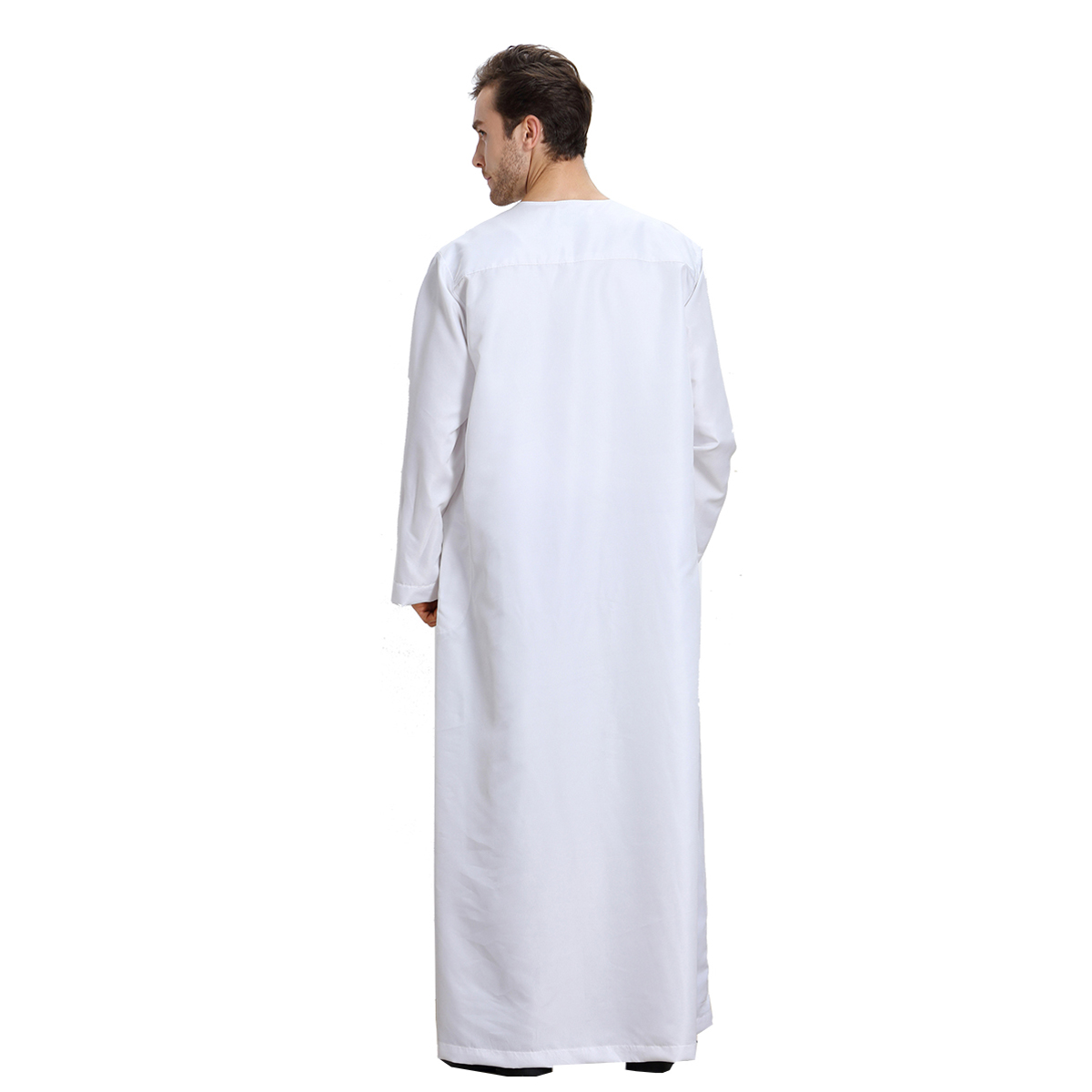 MIDDLE EASTERN ARABIC MENS PLAIN COLOR ROUND NECK LONG SLEEVED ROBE TH808