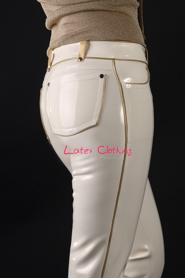 새로운 무료 배송 순수 천연 라텍스 섹시한 스트레이트 슬림 가죽 바지 고무 스타킹 나이트 클럽 DJ 모조 가죽 바지