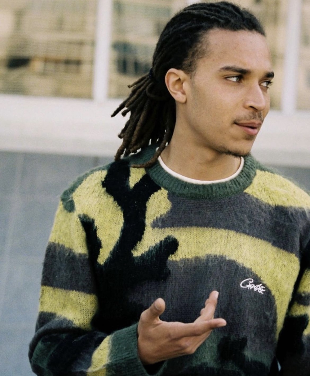 CORTEIZ ALCATRAZ CONTRAST JACQUARD SEAHORSE HAIR KNIT SWEATER TRENDY MENS AND WOMENS LOOSE CASUAL CREW NECK SWEATER WINTER