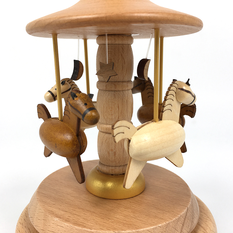 소녀 친구 가장 친한 친구 어린이를 위한 생일 선물로 나무 오르골 회전목마 스카이 시티 뮤직 박스