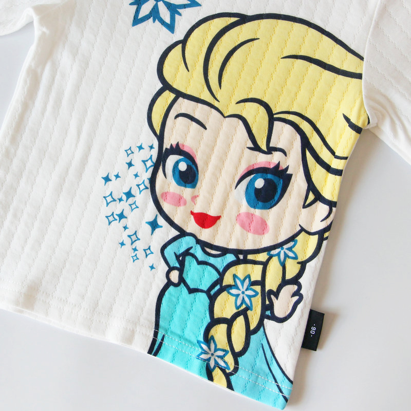 BREATHING COTTON GIRLS AUTUMN WINTER AIR LAYER ICE AND SNOW ESABETH SNOW PRINCESS PADDED LONG SLEEVE PAJAMAS LOUNGEWEAR