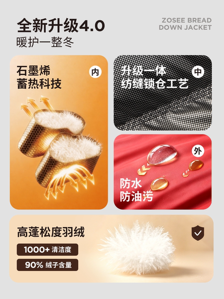 左西童装男童羽绒服冬季保暖2026新款儿童三防蓄热面包服大童外套 — 5