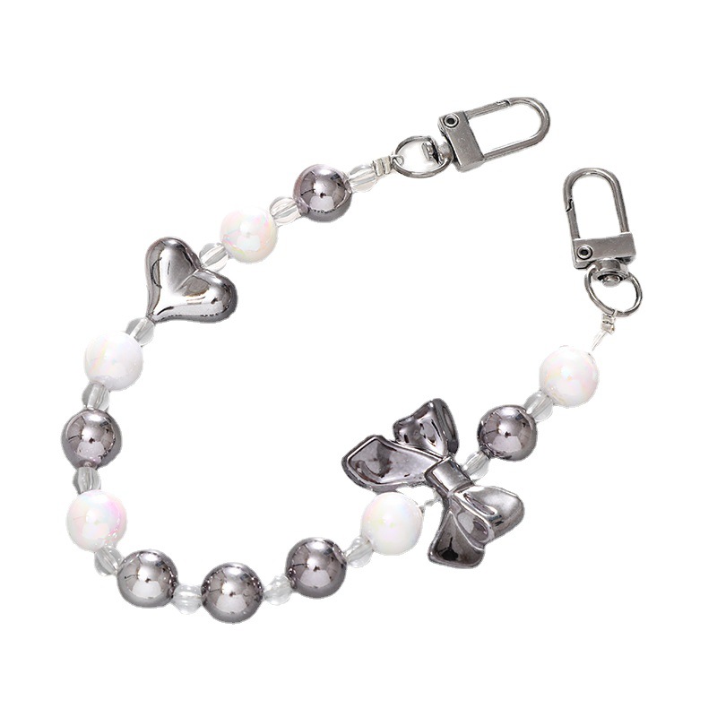 SMALL FRAGRANCE PEARL HANDCHAIN MOBILE PHONE CASE PENDANT HOLE HOLE SHOE ORNAMENT DOUBLE BUCKLE MOBILE PHONE CHAIN SHOES CLOTHING ACCESSORIES WOMEN