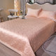 European solid color light luxury tribute satin cotton bed cover single piece thickened quilted bed sheet tatami bed three-piece set summer