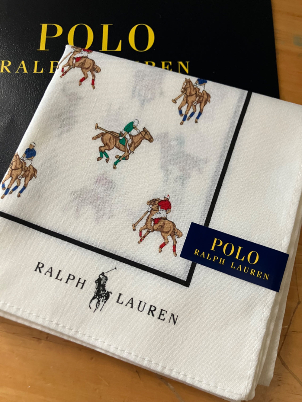 JAPAN AUTHENTIC POLO PAUL COTTON HANDKERCHIEF SMALL SQUARE SCARF BRAND PAPER BAG GIFT BUSINESS FATHERS DAY