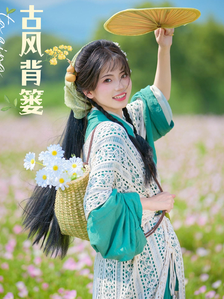 古风背篓道具竹编汉服拍照写真摄影儿童舞蹈表演小号藤编花篮采茶