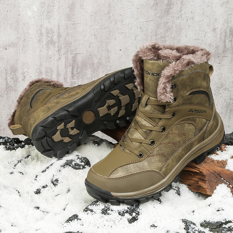YIJIABAO WINTER THICKENED RUSSIAN PLUS SIZE OUTDOOR MINUS 40 DEGREE WINTER SHOES MENS FUR INTEGRATED SNOW BOOTS