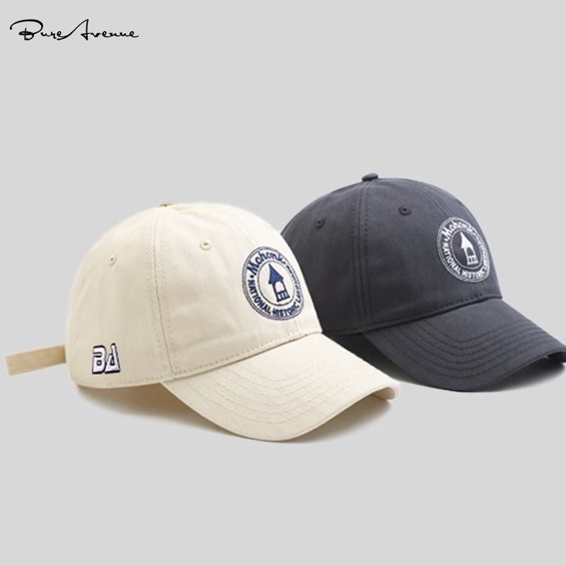 TRENDY BRAND BURE AVENUE KOREAN VERSION RETRO SOFT TOP EMBROIDERED BASEBALL CAP FASHION FACE SHOW SMALL CAP SHADE SUMMER
