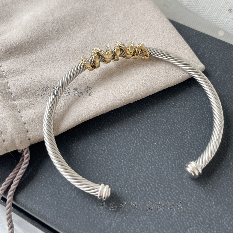 DAVID YURMAN FASHION POP 5A ZIRCON TWISTED LINE OPEN BRACELET WISH EBAY