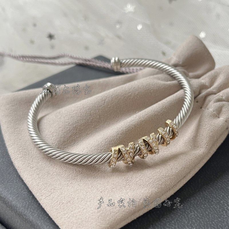 DAVID YURMAN FASHION POP 5A ZIRCON TWISTED LINE OPEN BRACELET WISH EBAY