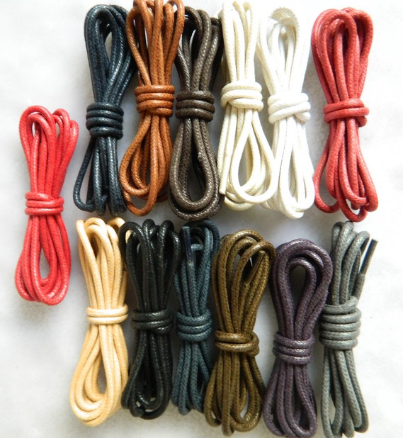 TUOJI SHOE ROPE 2.5MM WAXED WATERPROOF LEATHER LACES 50-300CM LENGTH: BLACK WHITE BROWN RED RED
