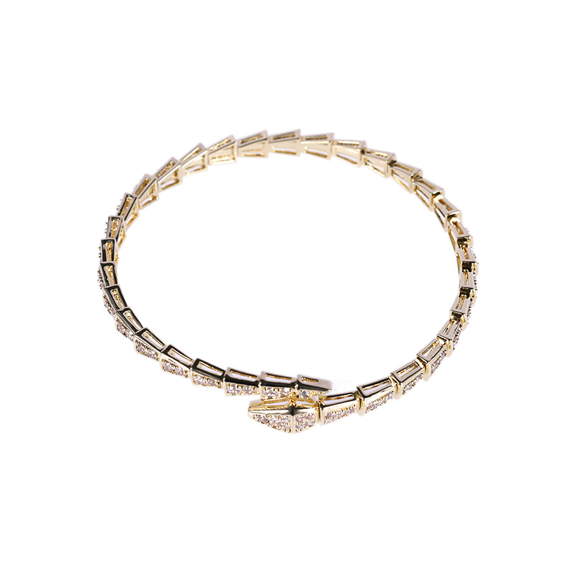 SNAKE BRACELET INS NICHE DESIGN HIGH-END FULL OF DIAMONDS LIGHT LUXURY EXQUISITE BRACELET BRACELET SNAKE BONE SNAKE SNAKE HEAD