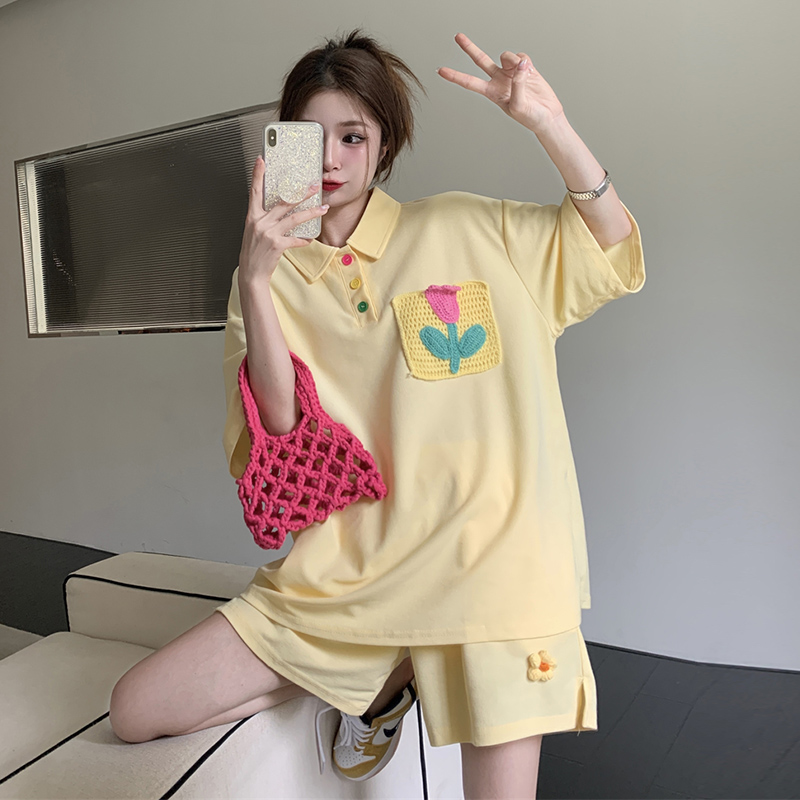 MATERNITY SUITS: WEAR FASHIONABLE THIN LOOSE SHORT-SLEEVED TOPS AND PANTS WHEN GOING OUT IN SUMMER AND CASUAL TWO-PIECE SETS FOR SMALL PEOPLE AND TRENDY MOMS