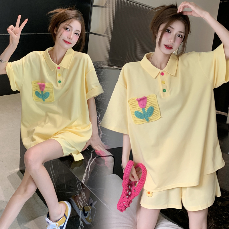 MATERNITY SUITS: WEAR FASHIONABLE THIN LOOSE SHORT-SLEEVED TOPS AND PANTS WHEN GOING OUT IN SUMMER AND CASUAL TWO-PIECE SETS FOR SMALL PEOPLE AND TRENDY MOMS