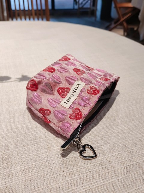 Pink love portable small makeup bag for women with large capacity high-quality coin wallet travel lipstick air cushion storage bag