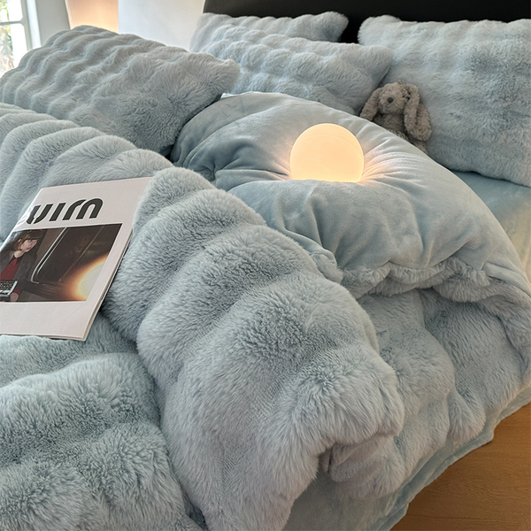 兔兔绒牛奶绒被套单件冬季加厚双面法兰绒被罩冬天加绒珊瑚绒被单