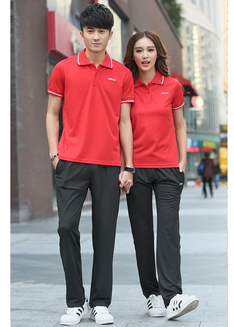 SUMMER CASUAL SPORTSWEAR MENS AND WOMENS LAPELS SHORT-SLEEVED POLO SHIRTS COMPANY EVENT LOGOS CLOTHING GROUP CUSTOMIZATION