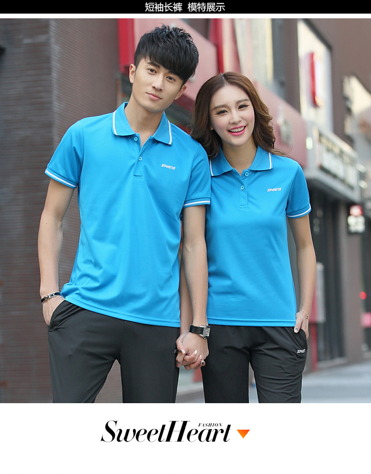 SUMMER CASUAL SPORTSWEAR MENS AND WOMENS LAPELS SHORT-SLEEVED POLO SHIRTS COMPANY EVENT LOGOS CLOTHING GROUP CUSTOMIZATION