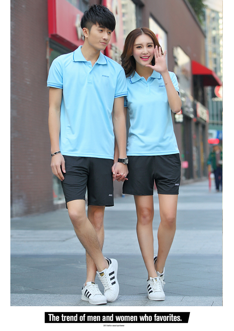 SUMMER CASUAL SPORTSWEAR MENS AND WOMENS LAPELS SHORT-SLEEVED POLO SHIRTS COMPANY EVENT LOGOS CLOTHING GROUP CUSTOMIZATION