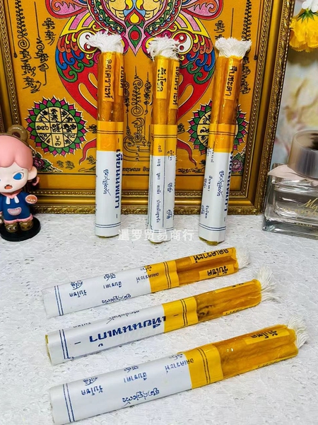 泰国si庙蜡烛特色手工蜡烛古巴阿哩雅查蜡烛蜂蜜蜡烛一套三支蜡烛