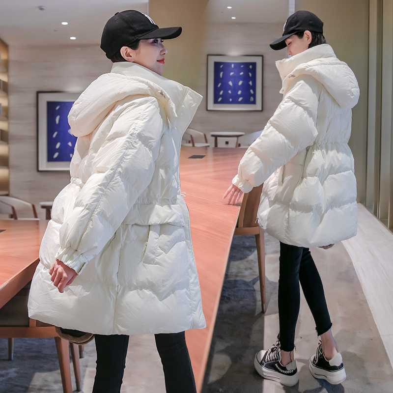 2024 NEW WINTER SIMPLE DESIGN NICHE WAIST LOOSE EXPLOSIVE WOMENS SHORT DOWN JACKET WHITE DUCK DOWN WHITE