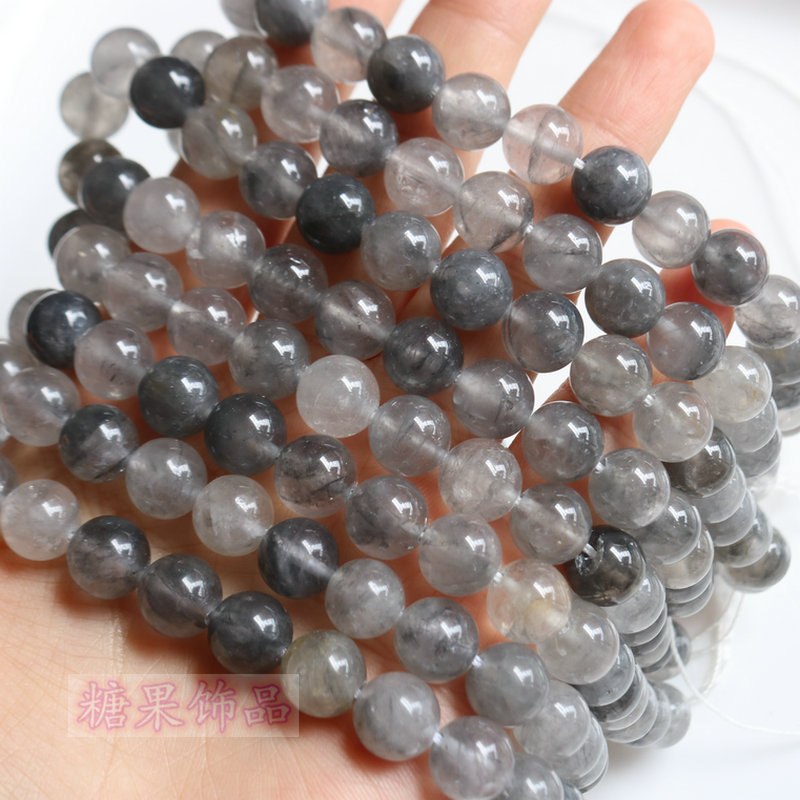 4-10MM NATURAL CLOUD CRYSTAL BEADS GREY CRYSTAL DEVIL CRYSTAL LOOSE BEADS DIY HANDMADE SEMI-FINISHED BEADED ACCESSORIES