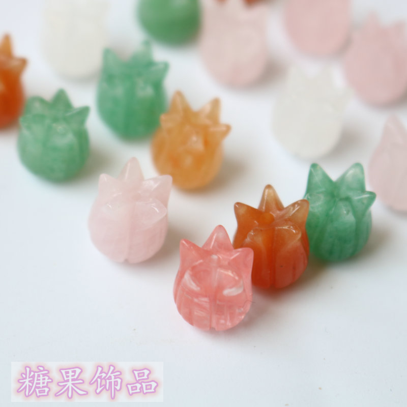 NATURAL LILY OF THE VALLEY POLLEN CRYSTAL GREEN AVENTURINE WHITE JADE TOPAZ CARVING BUD DIY HAIRPIN EARRINGS HANDMADE ACCESSORIES MATERIALS