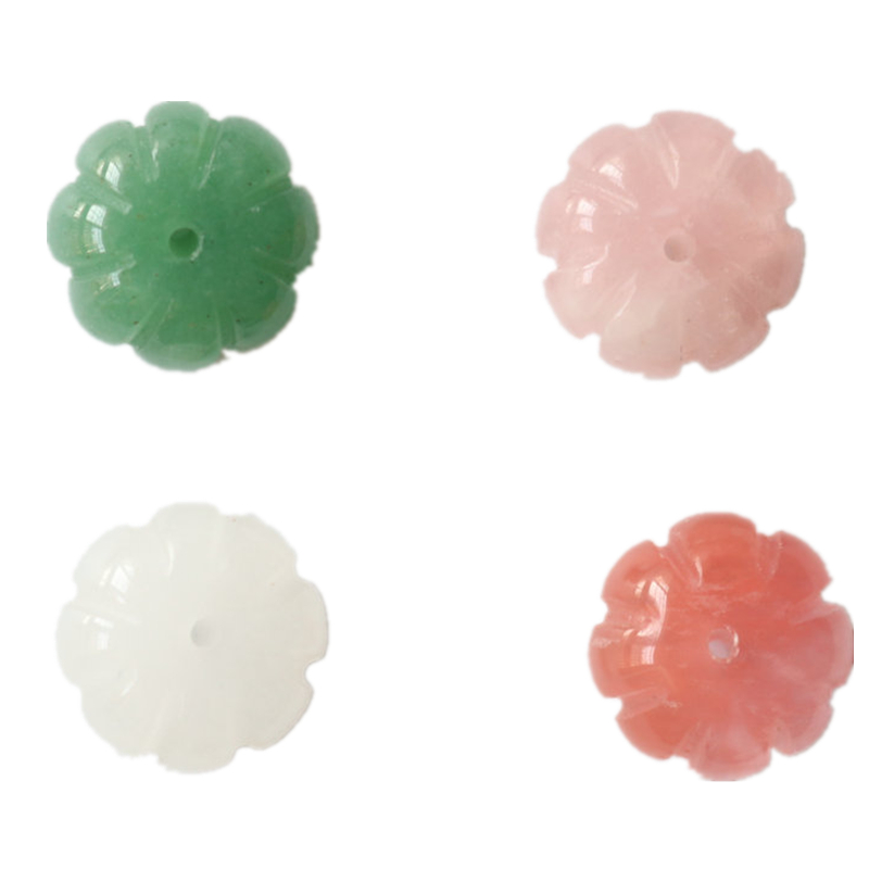 8*12MM NATURAL CARVED PINK CRYSTAL GREEN AVENTURINE WHITE MARBLE PUMPKIN BEADS DIY HAIRPIN HANFU HANDMADE JEWELRY MATERIAL
