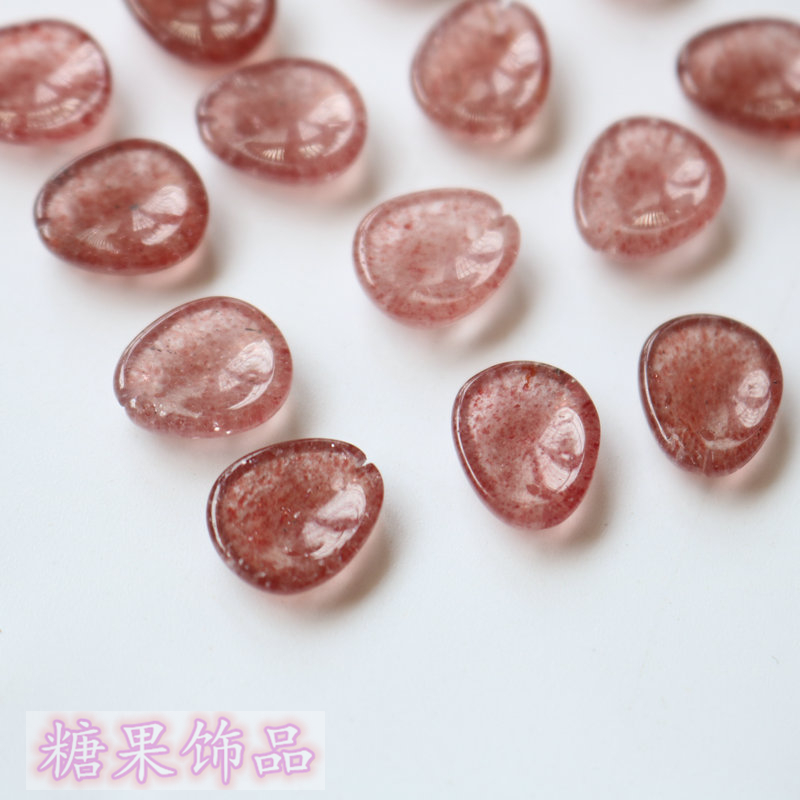 NATURAL STRAWBERRY CRYSTAL SMALL ROUND PLUM RED STRAWBERRY CRYSTAL PETALS ANTIQUE STYLE HAIR ORNAMENT HEADWEAR MATERIAL HANDMADE DIY HAIRPIN ACCESSORIES