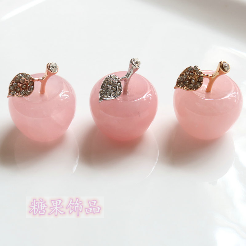 30MM PINK CRYSTAL APPLE ORNAMENT ZHAO PEACH BLOSSOM WANG MARRIAGE HOME CRYSTAL ORNAMENT CHRISTMAS EVE GIFT